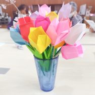 折り紙で春を届けます🌷｜長岡三古老人福祉会