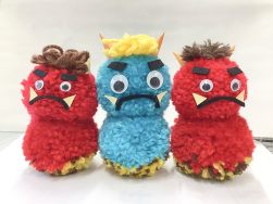 みどり工房　節分に向けた鬼のポンポン人形｜長岡三古老人福祉会